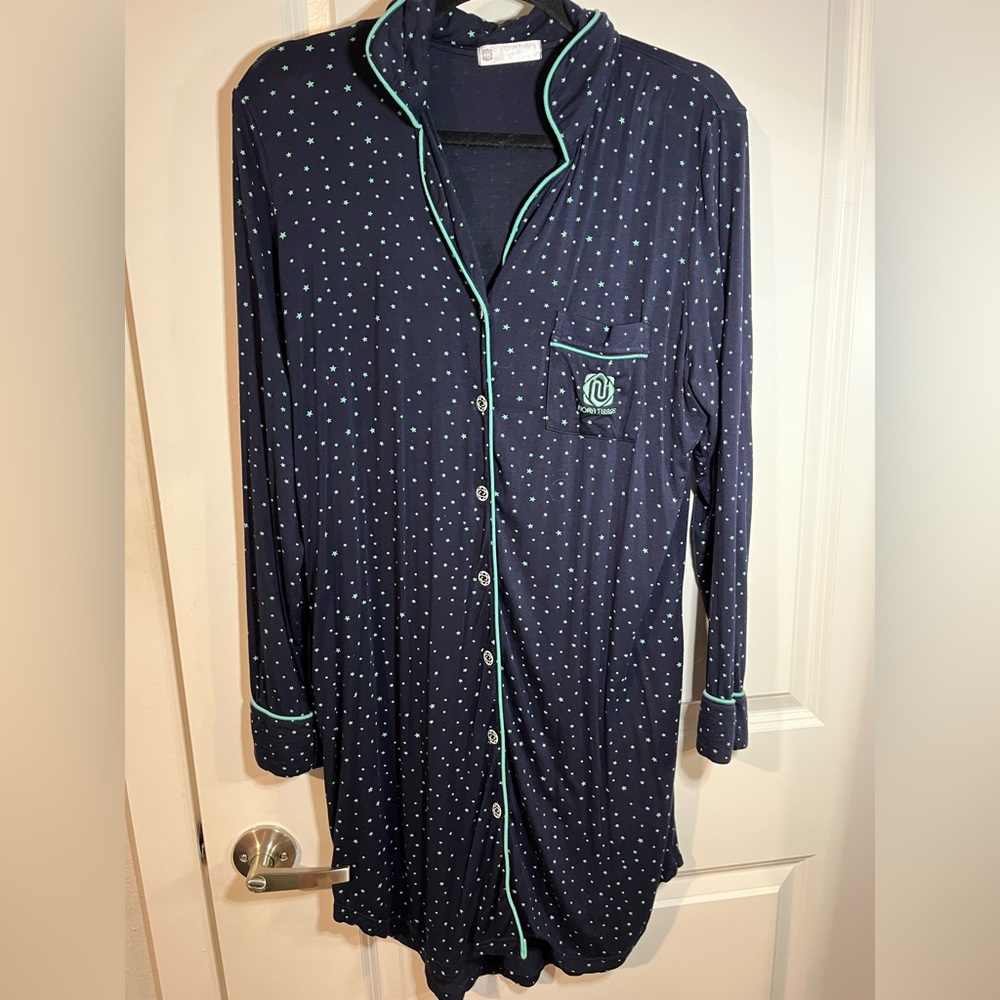 Nora Twips Women's Nightgown Long Sleeve Sleepwear Knit Soft Buttons Medium